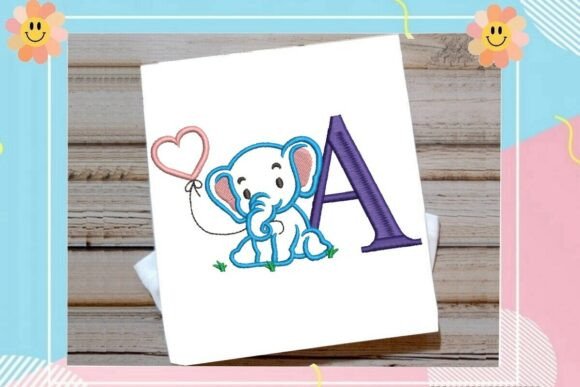A Letter Cute Elephant Decor