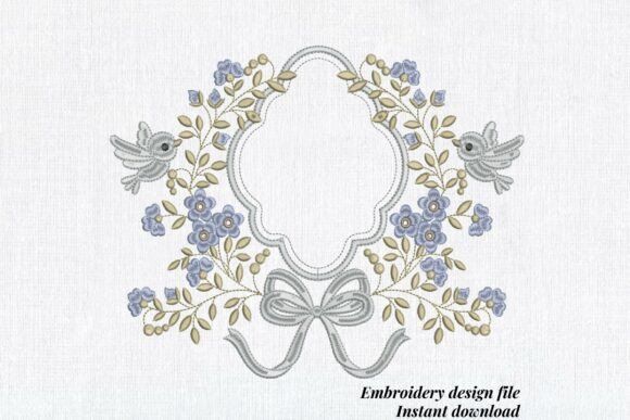 Blue Shabby Chic Floral Frame