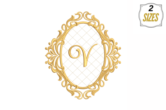 Letter V in a Beautiful Frame