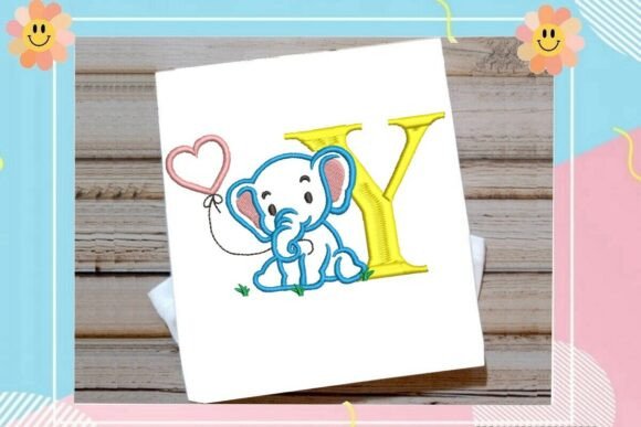 Y Letter Cute Elephant Decor